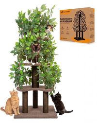 Viervoeter Kattenboom - Krabpaal voor Katten - 160 cm - Groen/Bruin