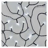 EMOS Koudwitte led-lichtketting 5,6 meter, zwarte draad met 80 leds, 6/18 uur timerfunctie, werkt op batterijen (3 x AA), lichtduur 10.000 uur, IP44 voor binnen en buiten