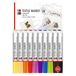 Marabu Textielmarker, set van 10 textielmarkers voor lichtgekleurde stoffen, textielmarkers met 3 mm punt, kleuren op waterbasis, machinewasbaar tot 60°C na fixatie, 0115000000200