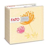 Fato, Droge papieren servetten, airlaid, textieleffect, verpakking met 50 servetten, formaat 40 x 40, 4-voudig gevouwen, Tangerine Magnolia Decor