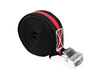 LAS 10319 Spanband met klemsluiting ca. 3 m x 2,5 cm,zwart/rood