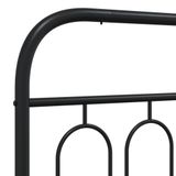 VidaXL Cadre de lit avec tête et pied de lit métal noir 80x200 cm