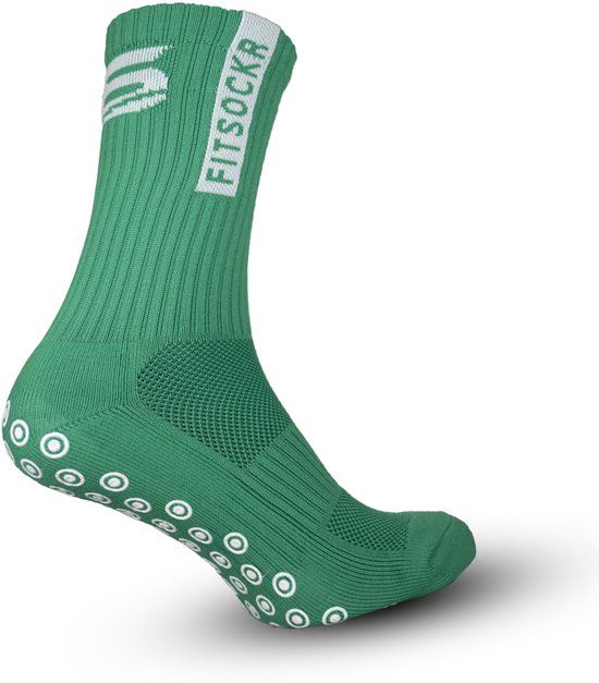 FS FitSockr Gripsocks FitSockr Gripsokken Voetbal - Sportsokken - Grip socks - Voetbalsokken - Padel sokken - Antislip Sokken Heren/Dames/Kind - One - Groen - Maat 32-36