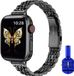 By Qubix - Stalen Slim Fit Band - Zwart - Geschikt voor Apple Watch 44mm / 45mm / 46mm / 49mm