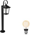Philips Hue Buzzard Sokkel voor Buiten (Zwart) - Lampe d'extérieur - E27 - Lumière blanc chaud - Hue White Filament