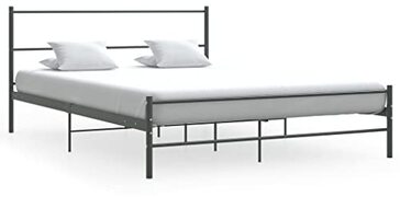 vidaXL Bedframe Metaal Grijs 140x200 cm Frame Bed Slaapmeubel Ledikant Bedden