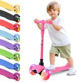 Hurtle Kinderstep - 3 Lichtgevende LED Wielen - Draagbaar - Hoogte verstelbaar - Watermeloen
