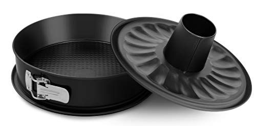 Formegolose Panda Formegolose springvorm 2 bodems (26 cm) - lekvrij, staal met dubbele anti-aanbaklaag, zwart