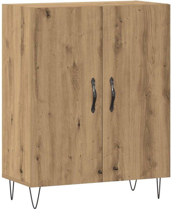 vidaXL Dressoir 69,5x34x90 cm bewerkt hout artisanaal eikenkleur