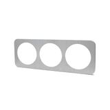 Wandbord van aluminium in elegant design, met zilveren afwerking, gemaakt in Duitsland en Frankrijk, met 3 sleutels, ideaal om stijl en functionaliteit toe te voegen aan elke ruimte.
