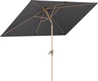 LifeGoods Parasol - Tuin - 268x178cm - 30° Kantelbaar - Waterdicht - UPF50+ - Houtkleurige coating - Donkergrijs