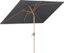 LifeGoods Parasol - Tuin - 268x178cm - 30° Kantelbaar - Waterdicht - UPF50+ - Houtkleurige coating - Donkergrijs