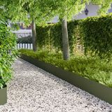 vidaXL Gazonrand 30 stuks 100 x 30 cm Staal Olijfgroen