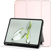 Selected by GSMpunt.nl Tablet Hoes Geschikt voor OnePlus Pad Go / Oppo Pad Neo / Air 2 | Luxe Tri-Fold Book Case | Kunst Leren Bescherm Hoes | Standaard Functie | Roze