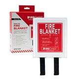 Firechief BPW1/K40 Kitemarked Budget Fire Deken | Kleine branddeken (1 m x 1 m) met witte plastic hoes | Geschikt voor gebruik rondom het huis (keuken, kantoor, garage)
