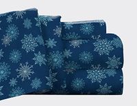 Pointehaven Flanellen Diepe Zakset met Oversized Plat Lak, Vol, Sneeuwvlokken Navy
