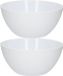 PlasticForte Schalen/schaaltjes wit - 750 ml - 2x - Ontbijt/dessert/snacks/sauzen serveren - kunststof
