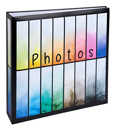 Exacompta Rainbow Fotoalbum - 200 foto's 10 x 15 cm - 100 pagina's - 22,5 x 22 cm - Zwart met kleurverloop