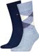 Tommy Hilfiger Sock Check (2-pack) - heren sokken - blauw geruit