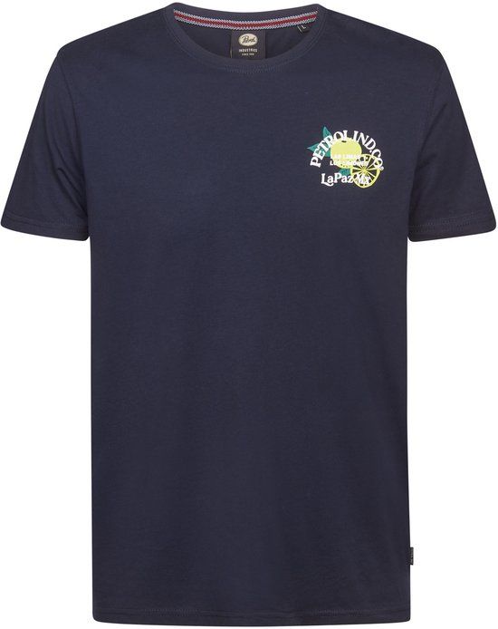 Petrol Industries Heren T-shirt met rugprint CosmosAzul - Blauw - Maat S