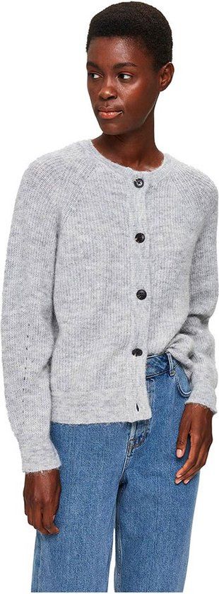 SELECTED FEMME SLFLULU Short Vest - Light Grey Melange - Women's M