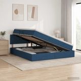 vidaXL Opbergbed met matras en hoofdeinde Blauw 180 x 200 cm fluweel