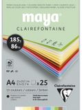 Clairefontaine MAYA gekleurd papierblok, A4, 185 g/m², 25 vel, Pastelkleuren