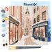 Figured'Art Mini Schilderen op Nummer Volwassenen 20x20cm met Besneeuwd kerststraatje - Klein Formaat Creatieve Hobby Kit DIY Art Nummer Compleet