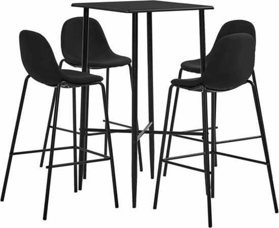 vidaXL Barset 5-delig Stof Zwart