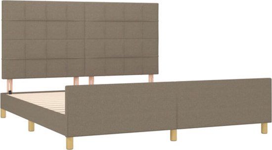 vidaXL Bedframe Stof Taupe 180x200 cm