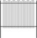 vidaXL Spike Boog Hek DRONTEN 200 x 200 cm Gepoedercoat staal Zwart