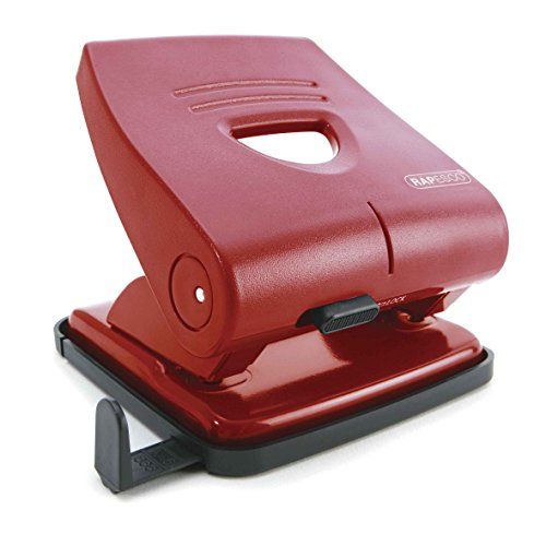 Rapesco PF827PR2 2-Hole Punch - 30 Sheet Capacity - Red