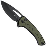 SENCUT Squiggy S24082A-2 Black Coating, Black/Green G10, zakmes