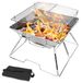 Merkloos Opvouwbare barbecue - Campinggrill van roestvrij staal - 31 x 31 x 21 cm - Met draagtas - Antiaanbaklaag