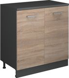 Vicco Keukenkast voor schuine wand R-Line, Sonoma, 80 cm zonder schuine kant met 2 deuren