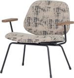 WOOOD Aure Fauteuil - Chenille stof - Beige/Zwart - 69x69x64