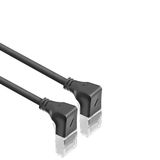 ACT DA5951 U/FTP CAT6A LSZH Slimline Patchkabel | RJ45 Connectoren 90° Haaks Beneden naar 90° Haaks Beneden | Zwart | 1,5 meter