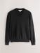 Next - Heren - Pull en coton uni avec coupe standard et col en V - Noir