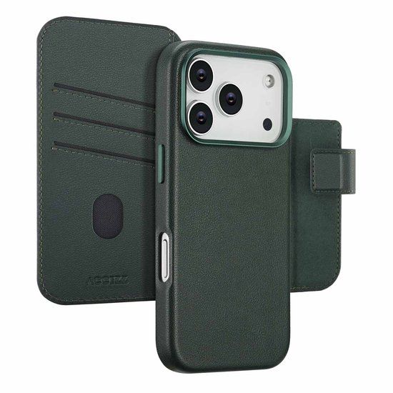 Accezz Leather Bookcase 2-in-1 met MagSafe voor de Apple iPhone 17 Pro - Cedar Green