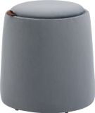 Homcom Beige Round Storage Ottoman 44x47.5cm
