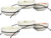 Vessia bols/coupes à sauce/snacks en support - Blanc - Céramique - Set 6x pièces - D12 x 5 cm