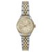 Timex Trend Dameshorloge, 25 mm, tweekleurig bandje van roestvrij staal met goudkleurige wijzerplaat en tweekleurige kast, TW2W90900