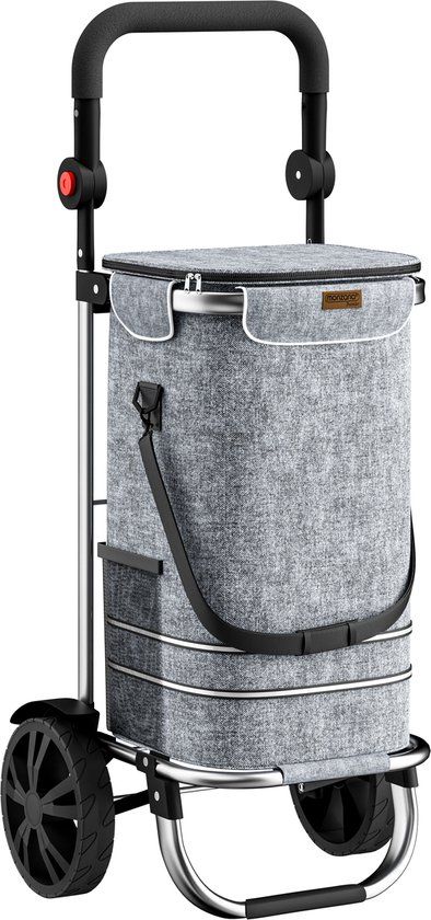 Monzana 2in1 Boodschappentrolley - 56L - Grijs