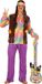 W WIDMANN MILANO Party Fashion - Veelkleurig pastel hippie kostuum voor mannen - S - Polyester