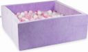 Mimii Piscine à balles 110x110x40 Velours Doux Violet Balles incluses