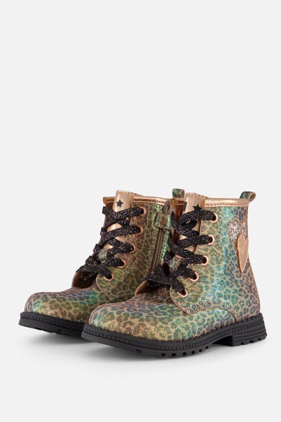 Muyters Leopard Veterboots goud Leer - Maat 24 - Kinderschoenen
