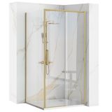 Rea Rapid Slide - Hoekdouchecabine - Geborsteld Goud - 100X100 Vierkant - 100X100X195Cm