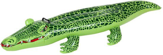 Eddy Toys Opblaas Krokodil – Opblaasdier Kinderen – Luchtbed Zwembad – Opblaasfiguur met Handgrepen – Voor Vakantie en Waterpret – 139x61x23 cm – Inclusief Reparatiepatch