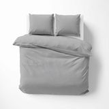 Detexpol Linge de lit Satin 160x200 gris clair avec garniture Mako Satin 62