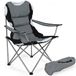 BAKAJI Opvouwbare Camping Stoel Gewatteerde Met Tas Camping Zeestoel Strand Vissen Outdoor Staal En Polyester Met Deurcompartiment Drankjes en Smartphone (grijs)